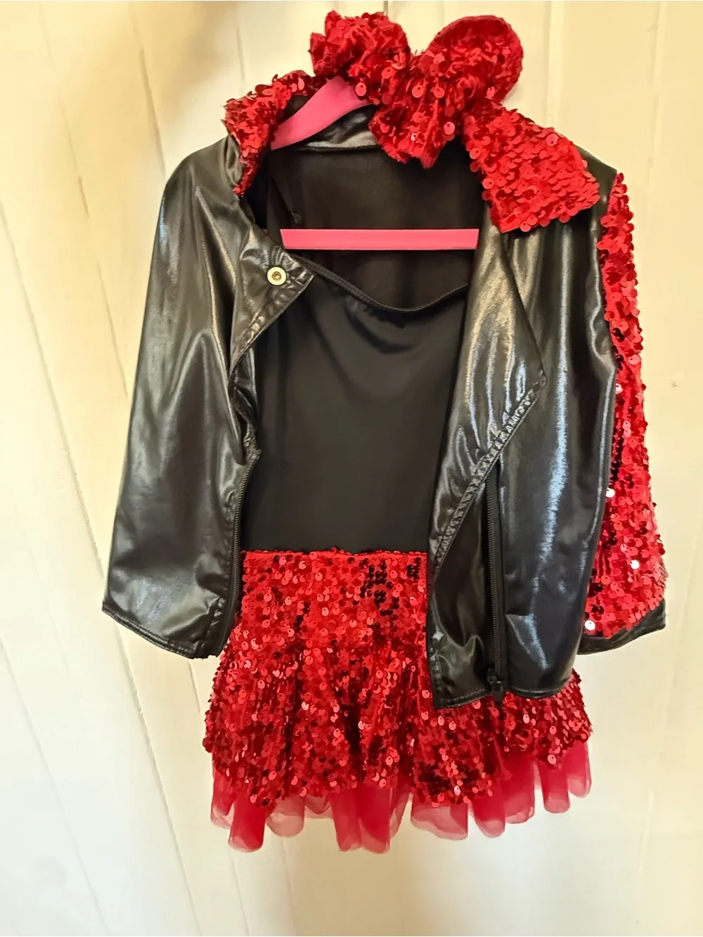 Kids Red Sequin Tutu Jacket Set